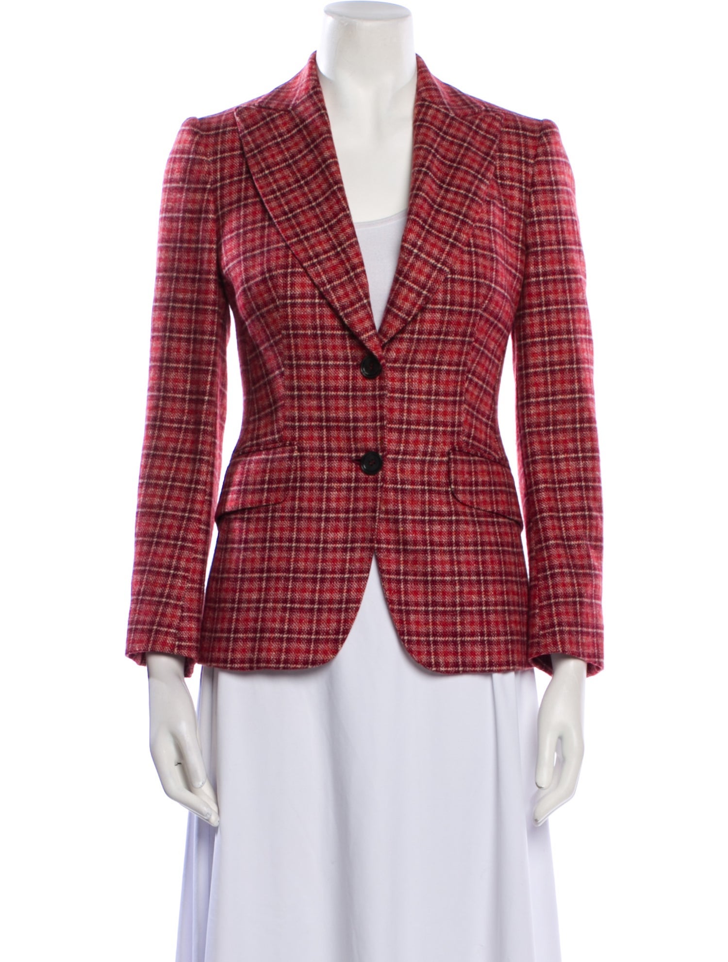 Kiton Cashmere Plaid Print Blazer