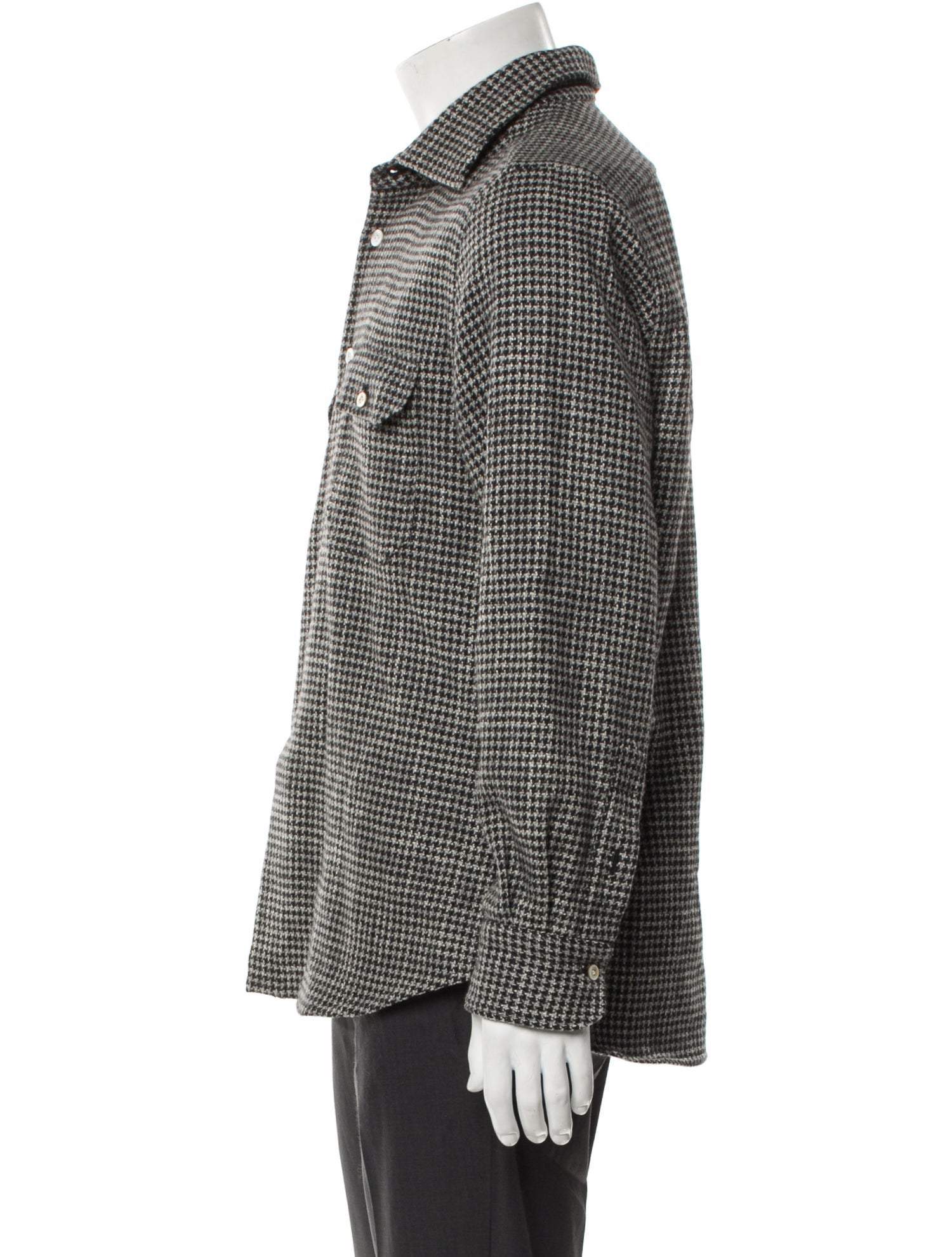 Kiton Wool Plaid Print Moto Jacket