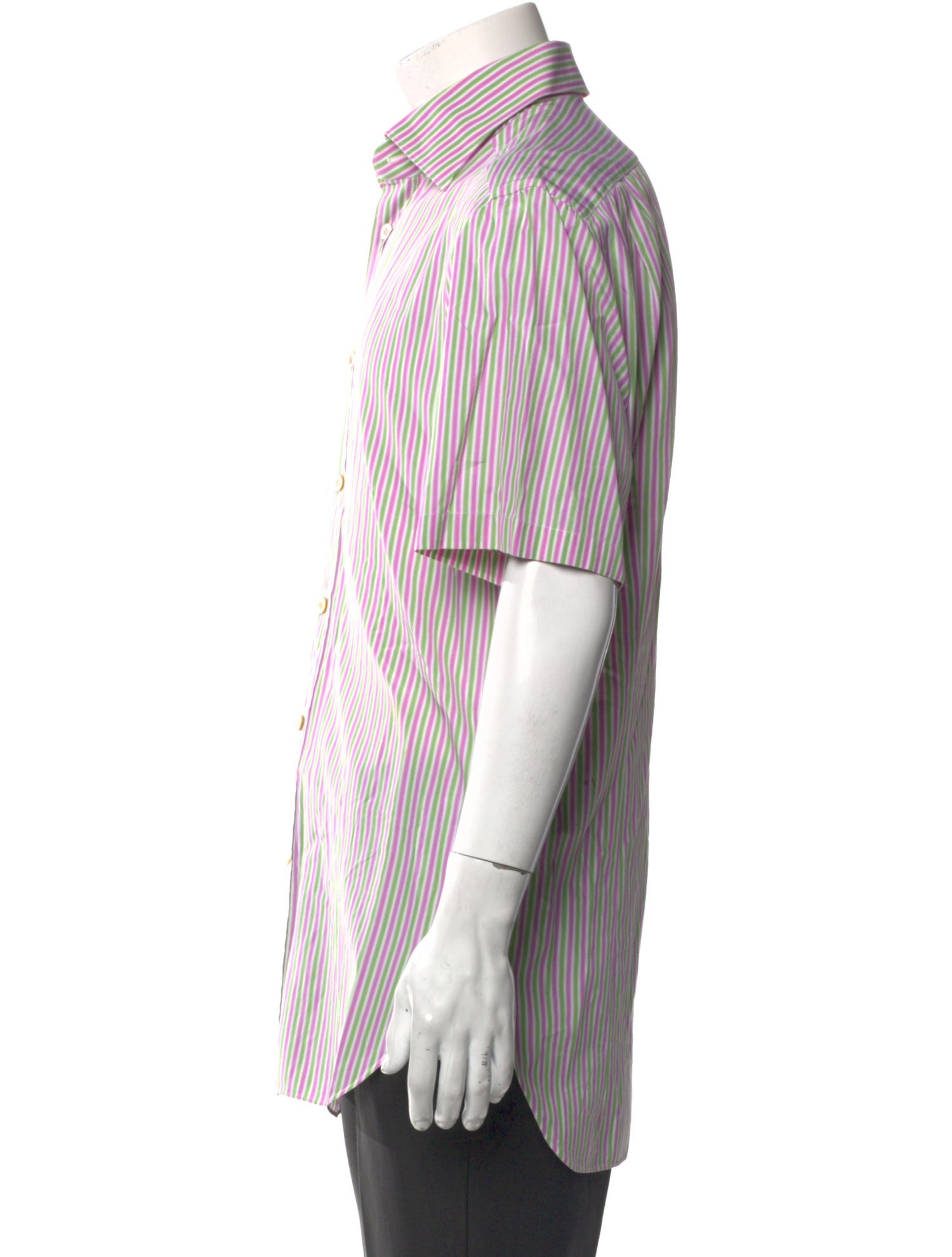 Kiton Striped Short Sleeve Shirt