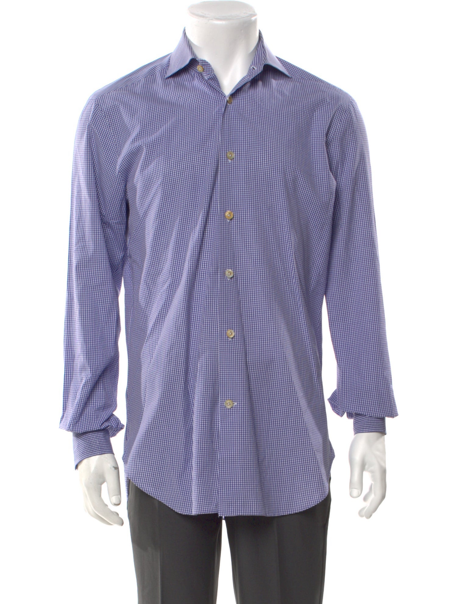 Kiton Plaid Print Long Sleeve Shirt