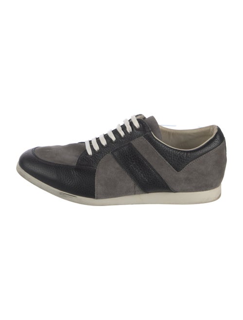 Kiton Suede Colorblock Pattern Sneakers