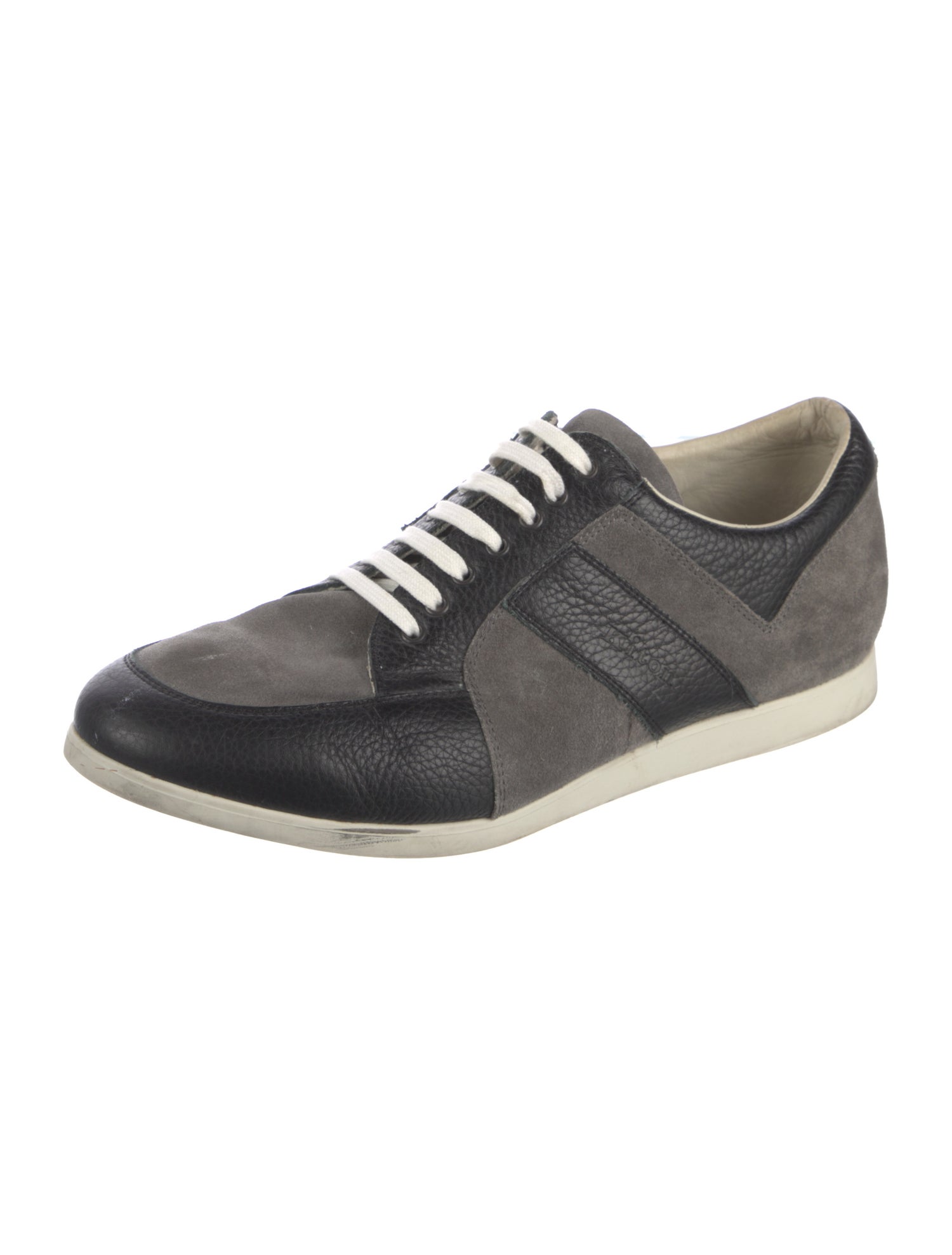 Kiton Suede Colorblock Pattern Sneakers