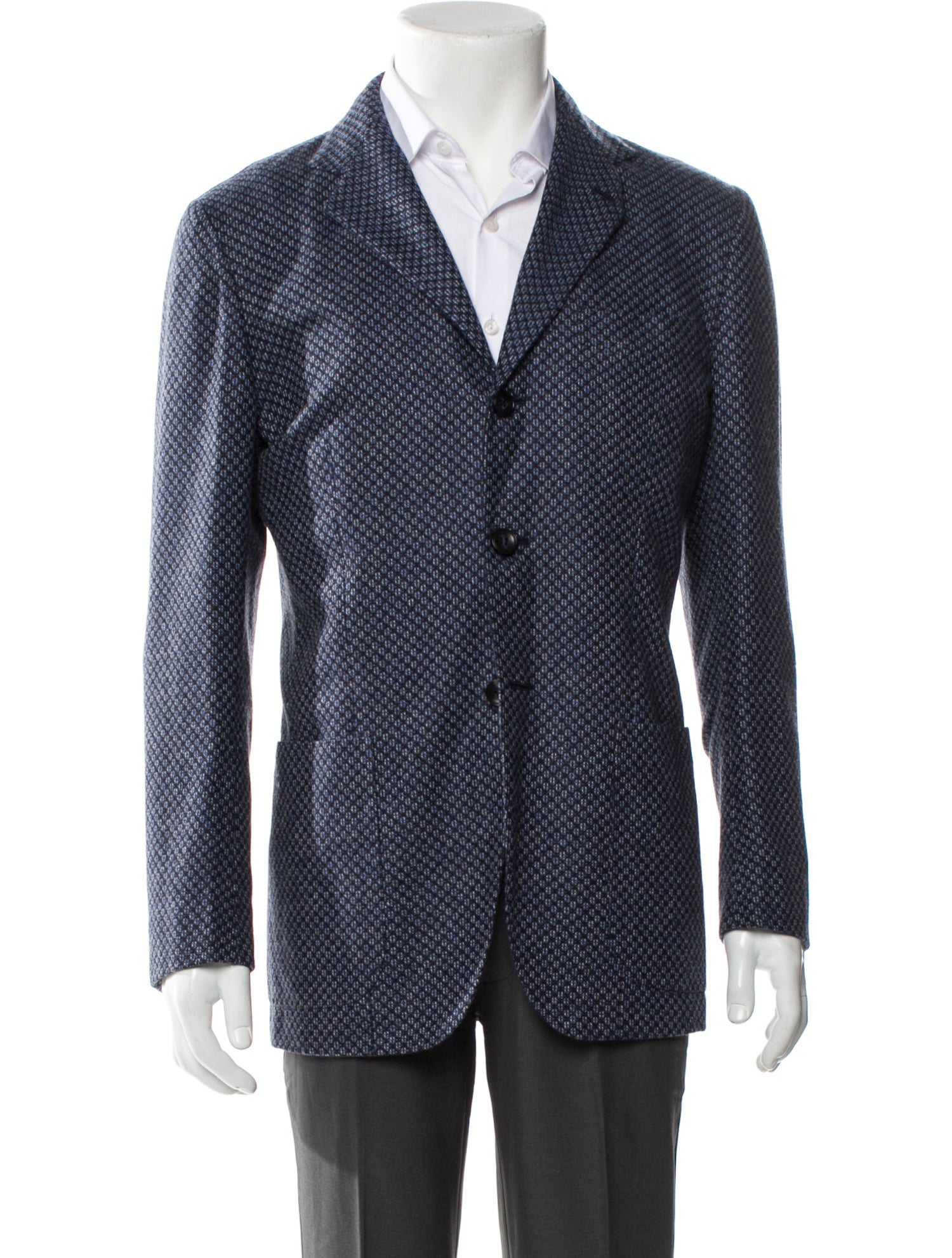 Kiton Cashmere Polka Dot Print Blazer