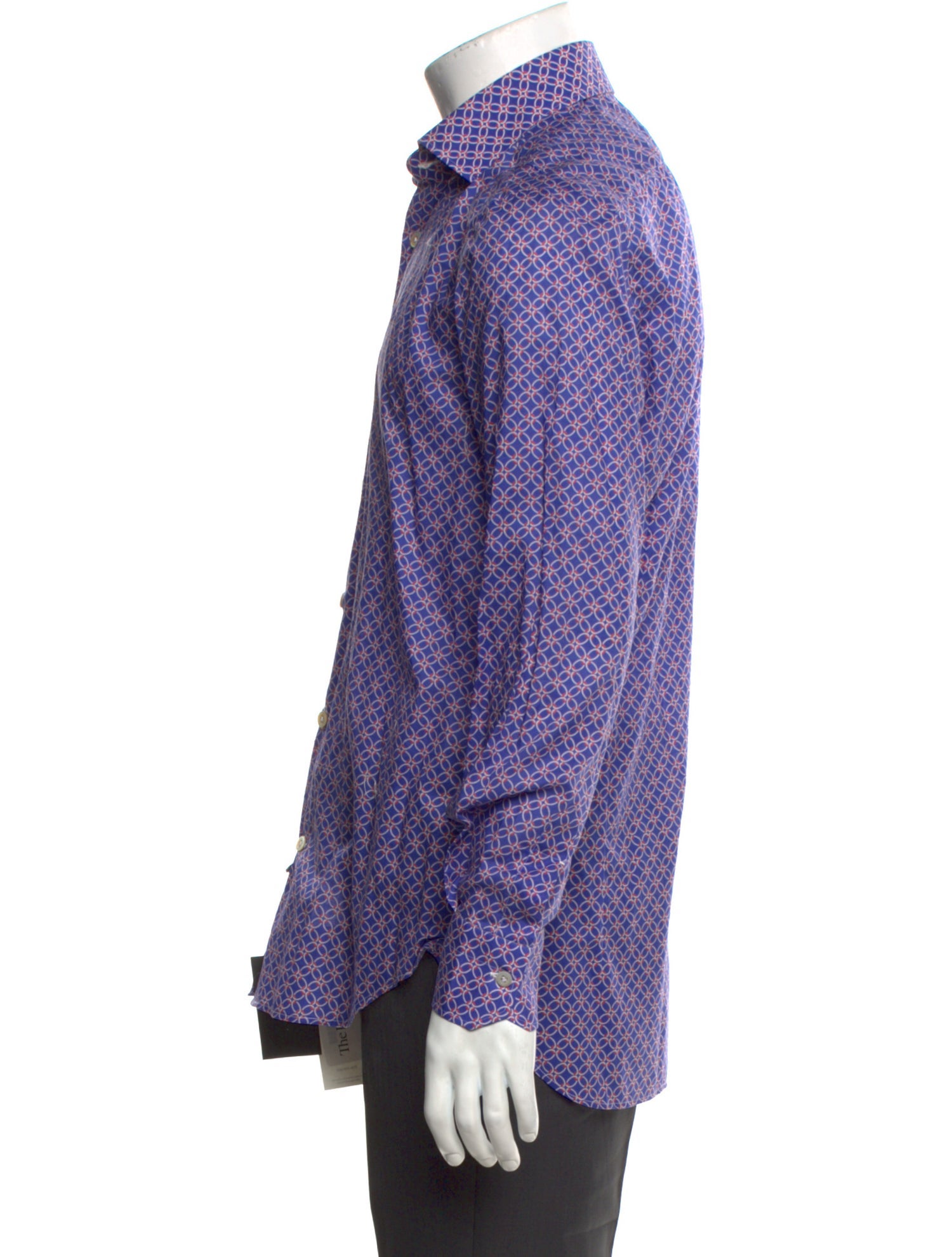 Kiton Printed Long Sleeve Dress Shirt