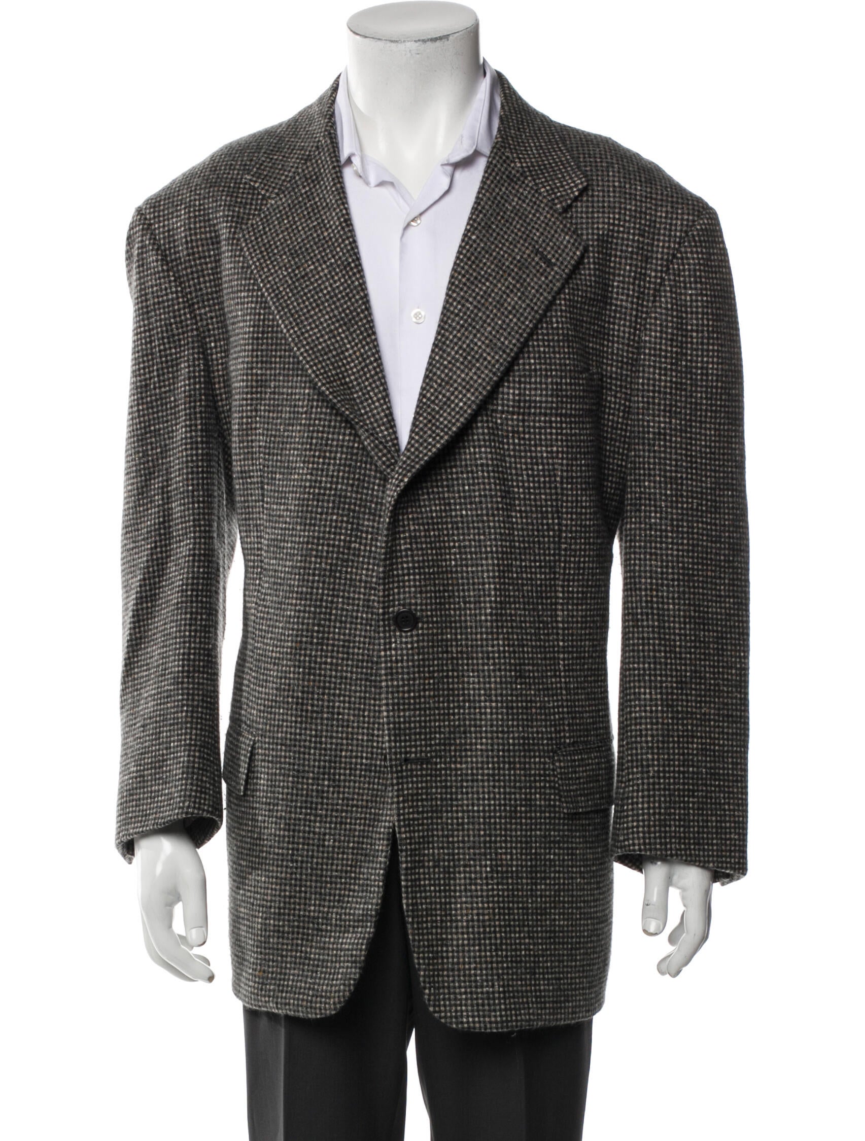 Kiton Cashmere Plaid Print Blazer