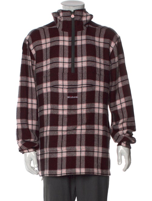 Kiton Cashmere Plaid Print Cardigan