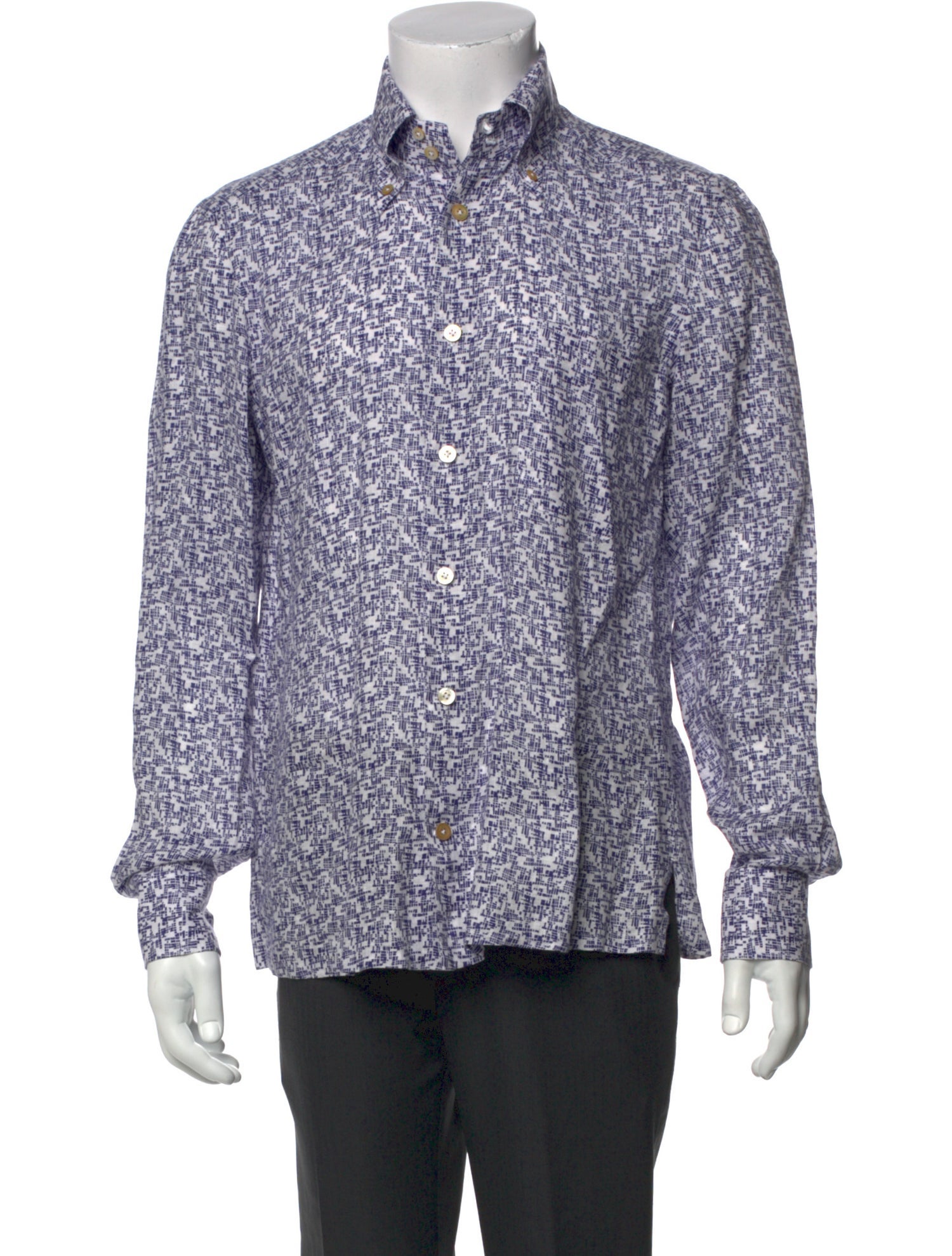 Kiton Linen Printed Shirt