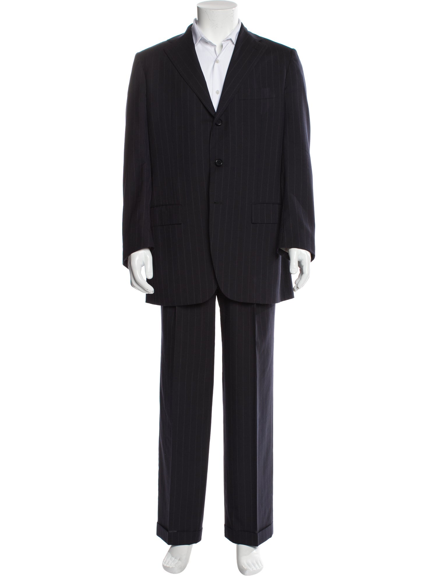 Kiton Wool Striped Two-Piece Blazer