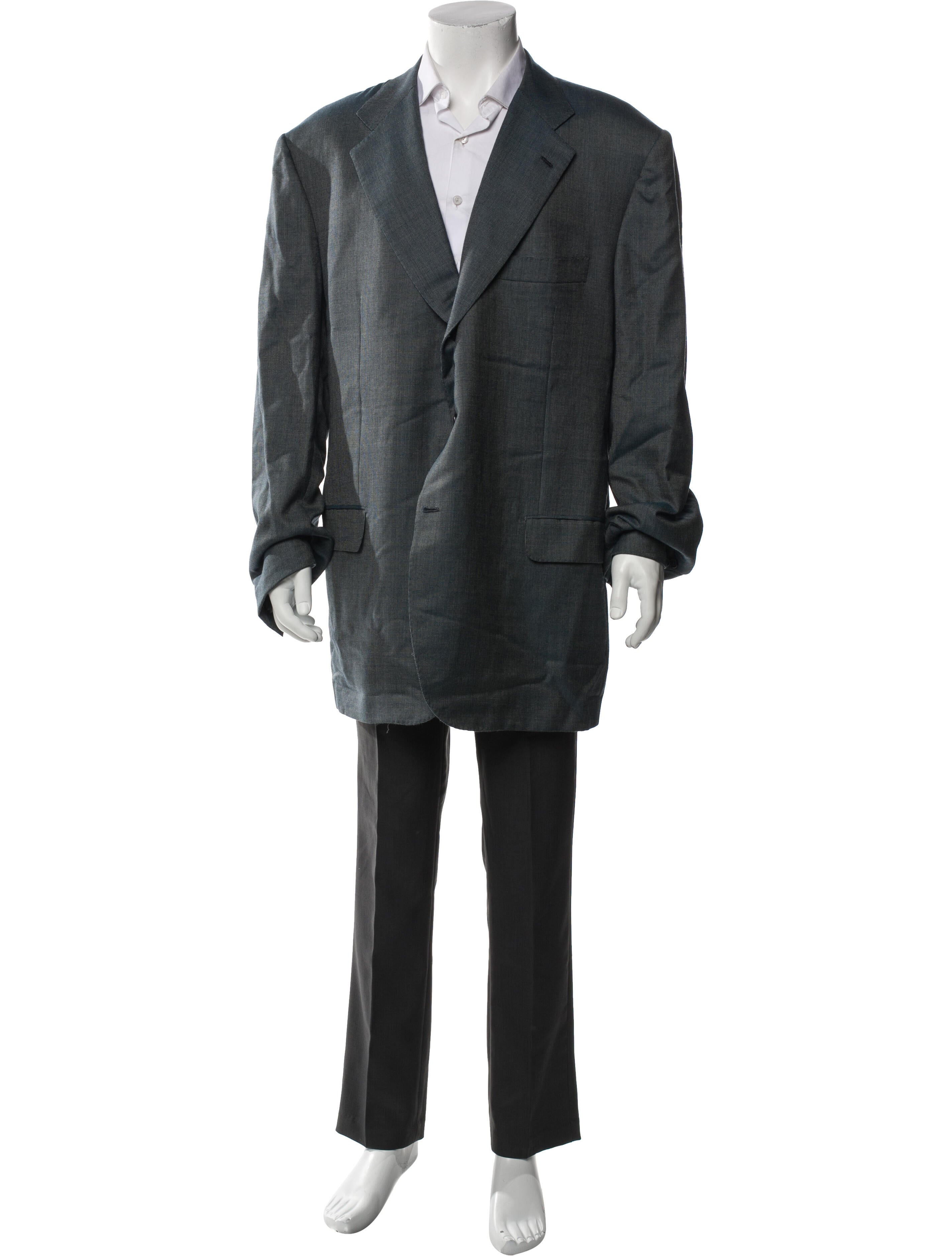 Kiton Cashmere Plaid Print Blazer