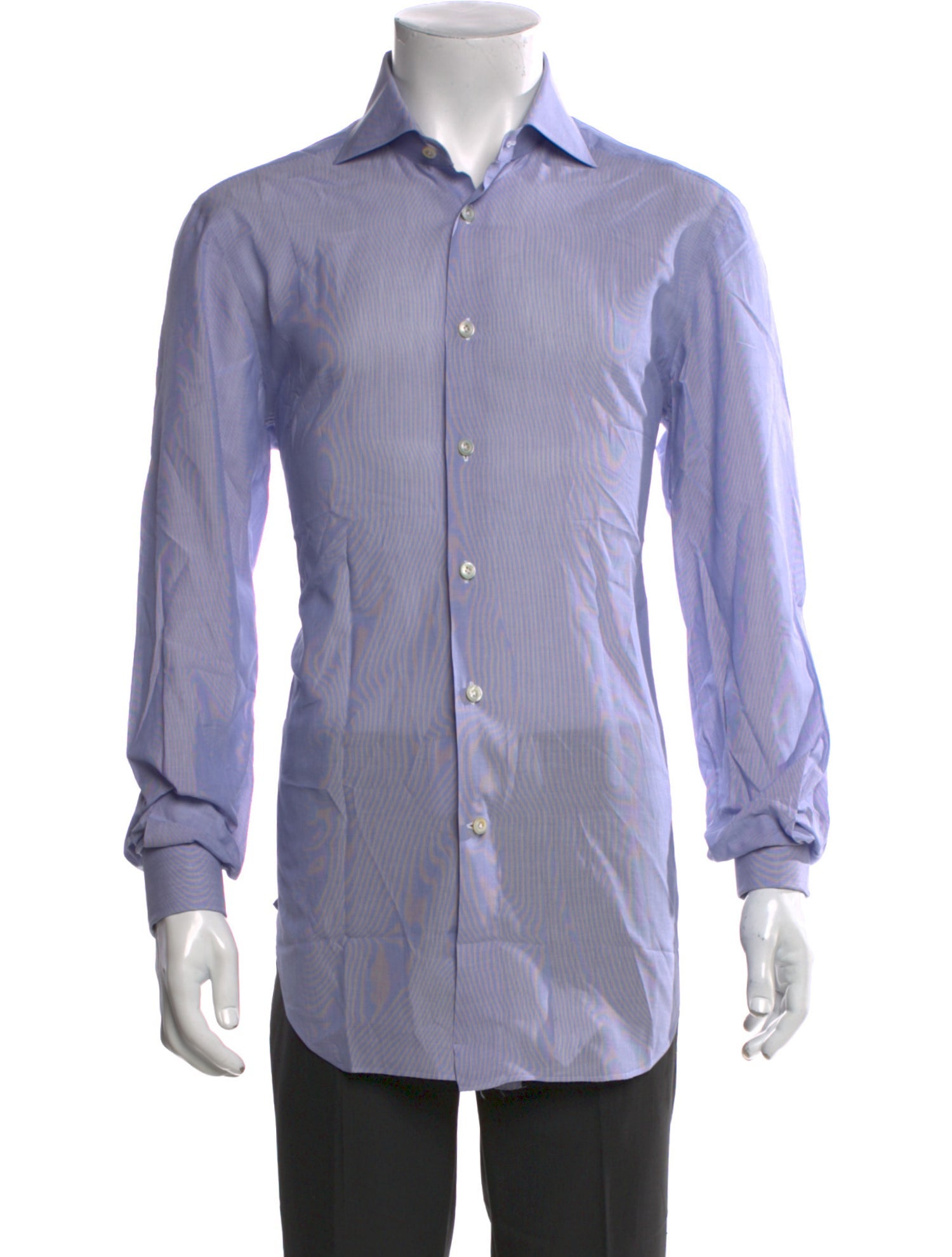 Kiton Striped Long Sleeve Dress Shirt