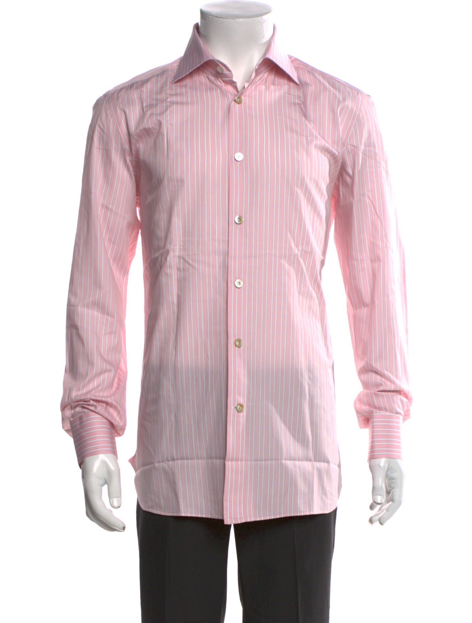 Kiton Striped Long Sleeve Dress Shirt