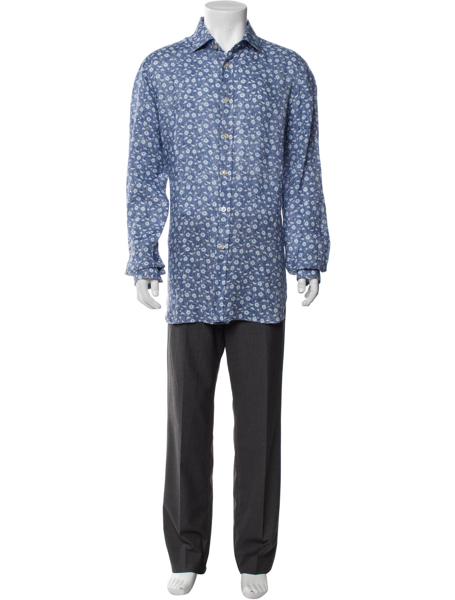 Kiton Floral Print Long Sleeve Shirt