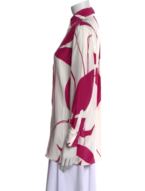 Kiton Silk Printed Button-Up Top