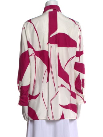 Kiton Silk Printed Button-Up Top