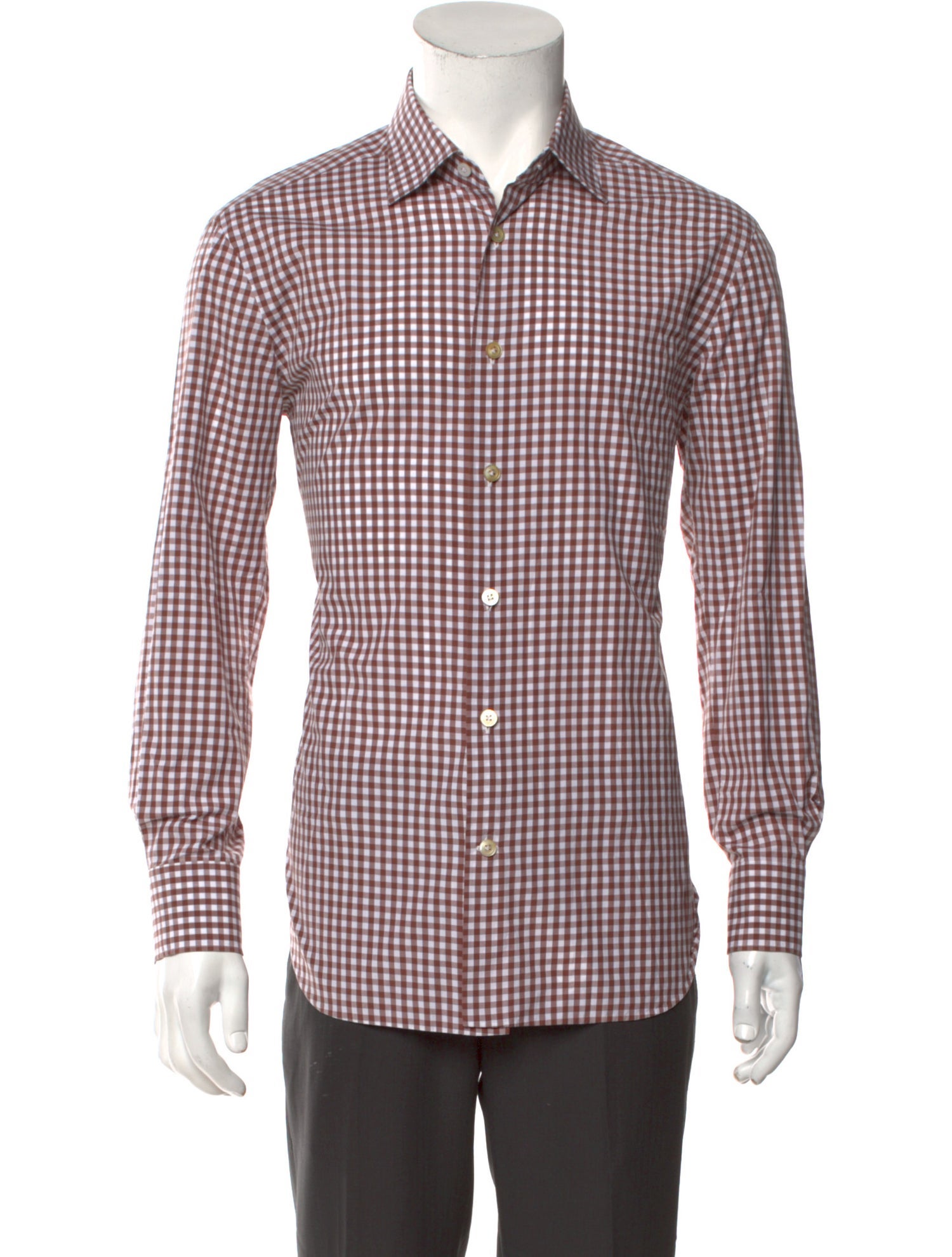 Kiton Plaid Print Long Sleeve Shirt