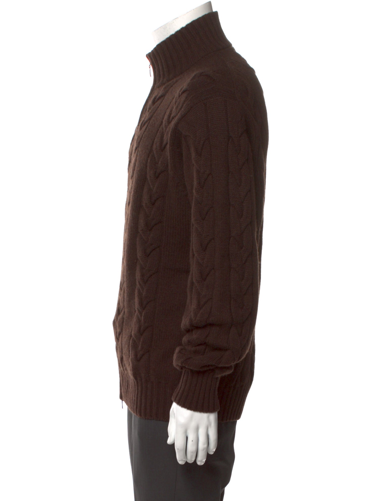 Kiton Cashmere Mock Neck Cardigan