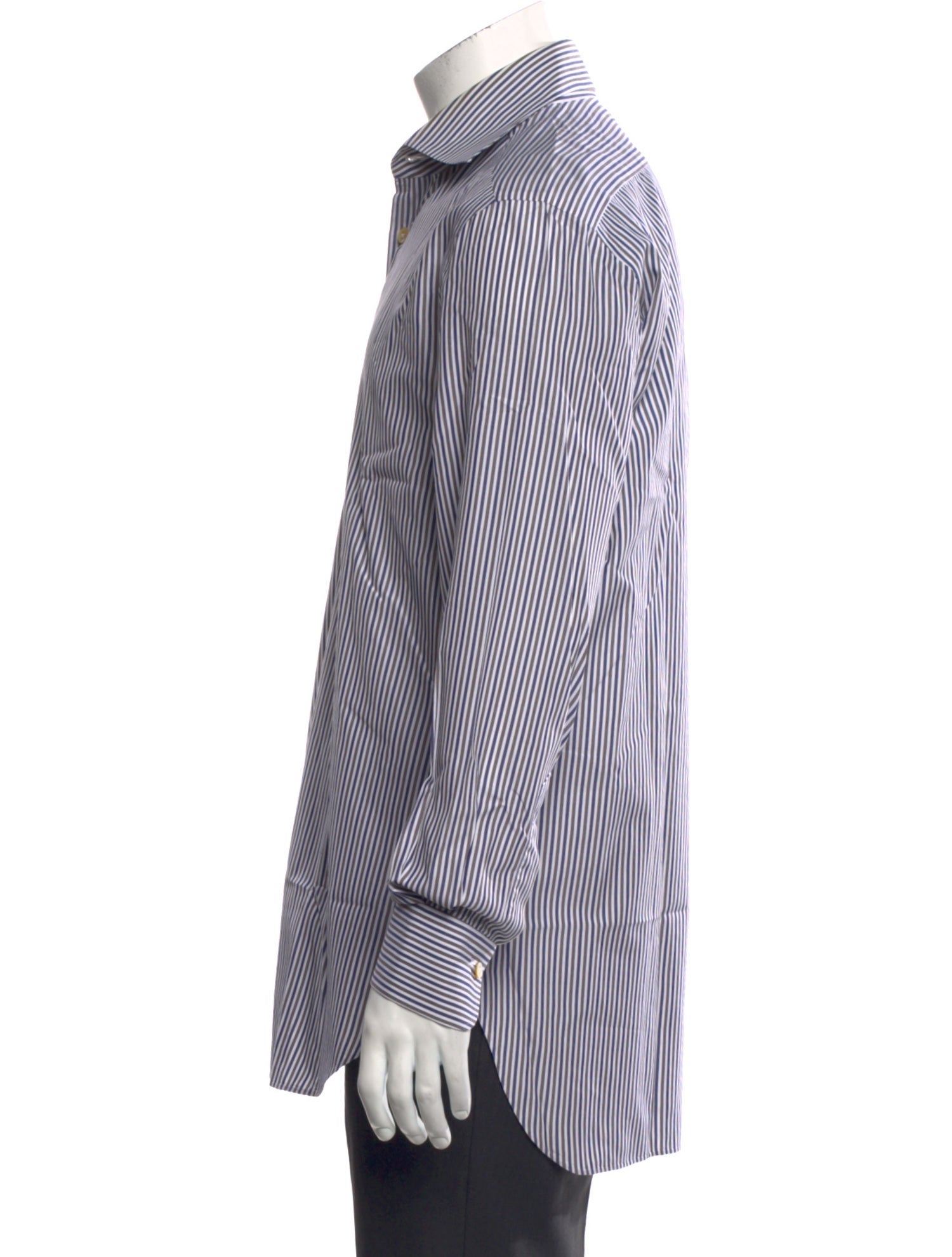 Kiton Striped Long Sleeve Dress Shirt