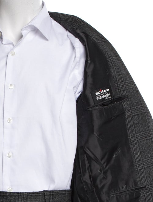 Kiton Cashmere Plaid Print Two-Piece Blazer