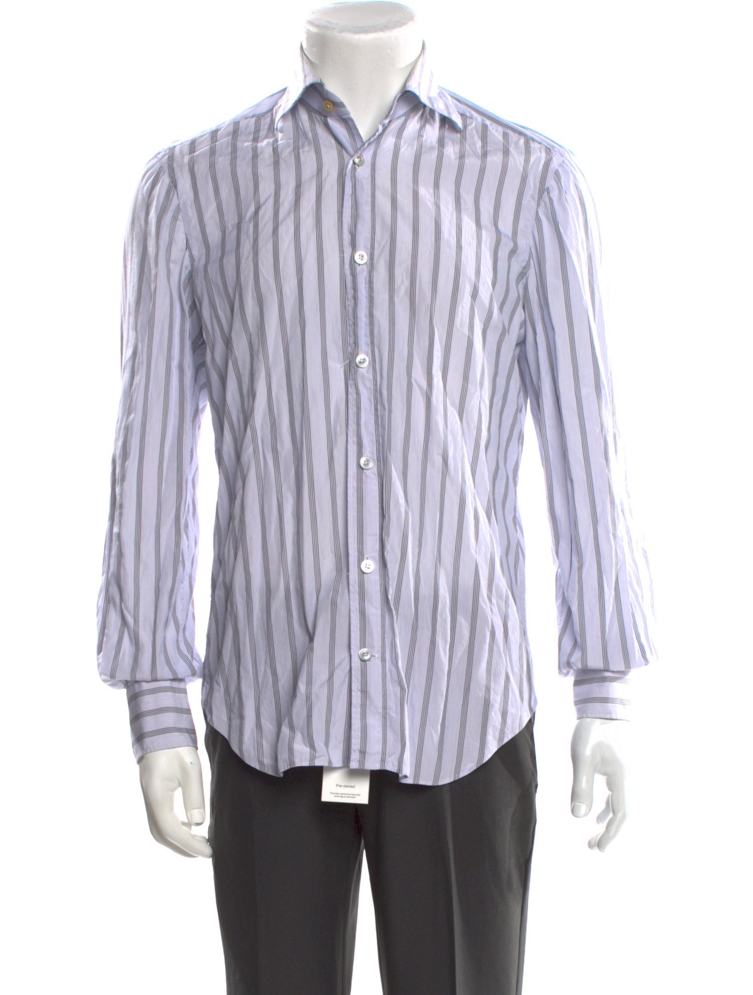Kiton Striped Long Sleeve Dress Shirt