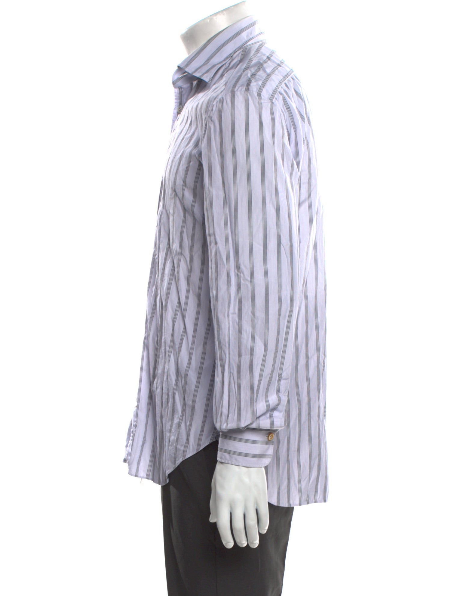 Kiton Striped Long Sleeve Dress Shirt