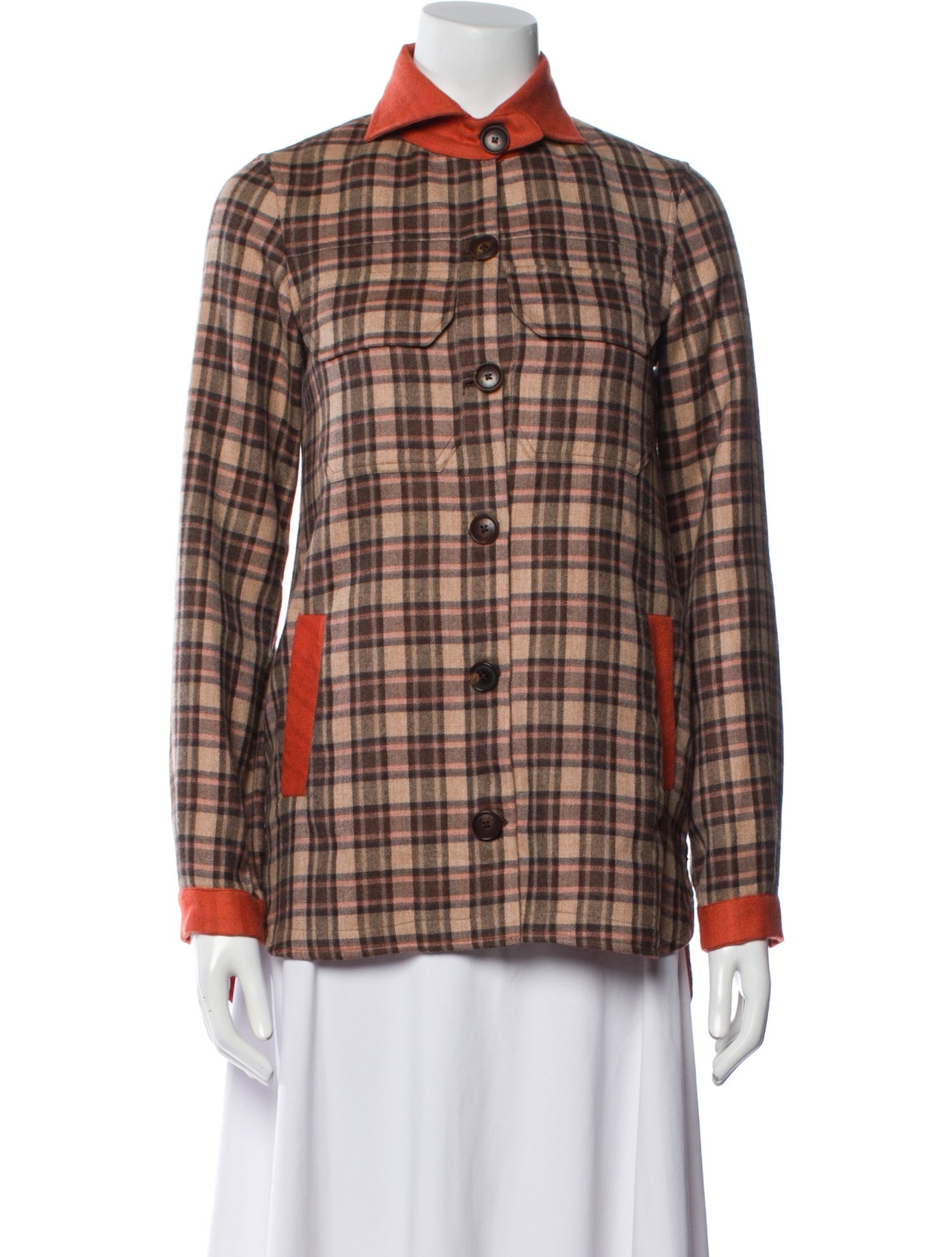 Kiton Cashmere Plaid Print Blazer