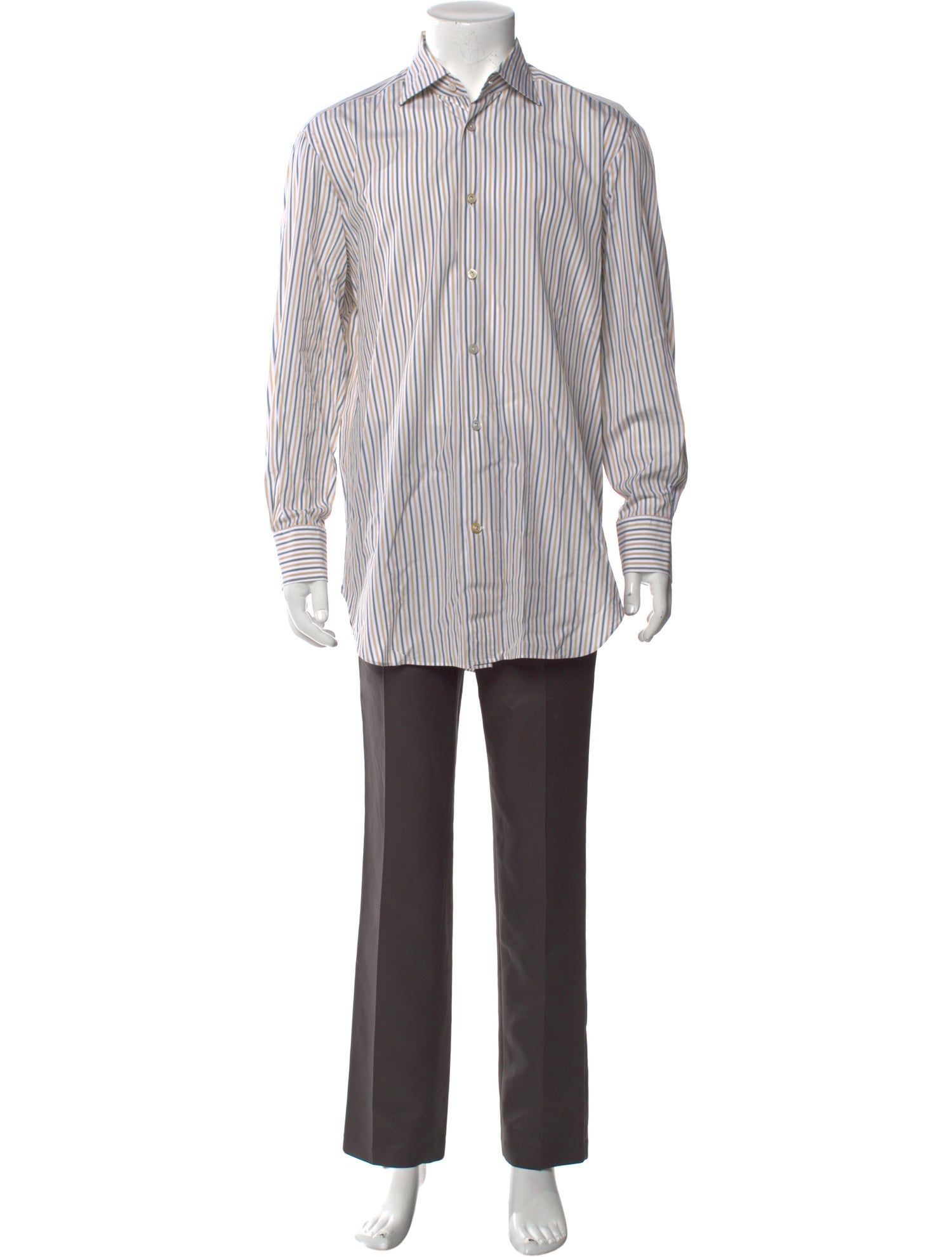 Kiton Striped Long Sleeve Shirt