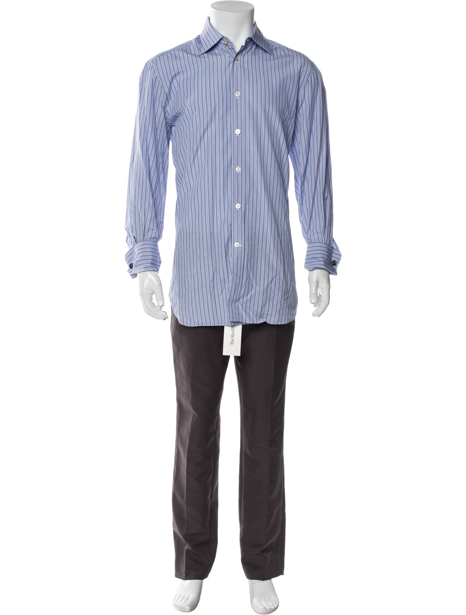 Kiton Striped Long Sleeve Dress Shirt