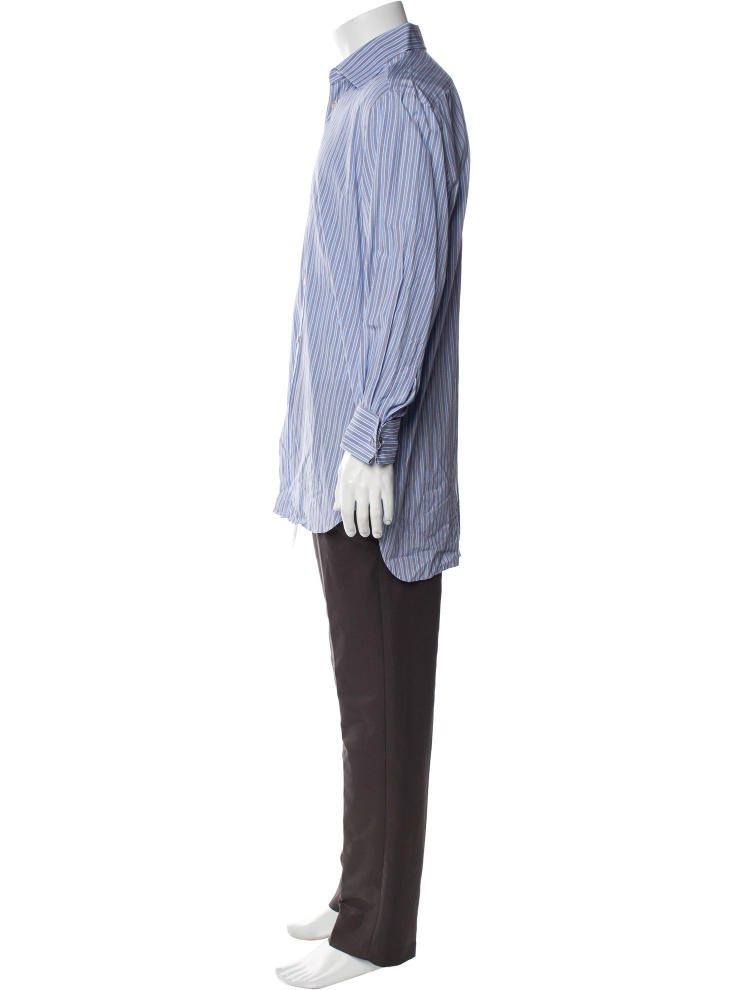 Kiton Striped Long Sleeve Dress Shirt