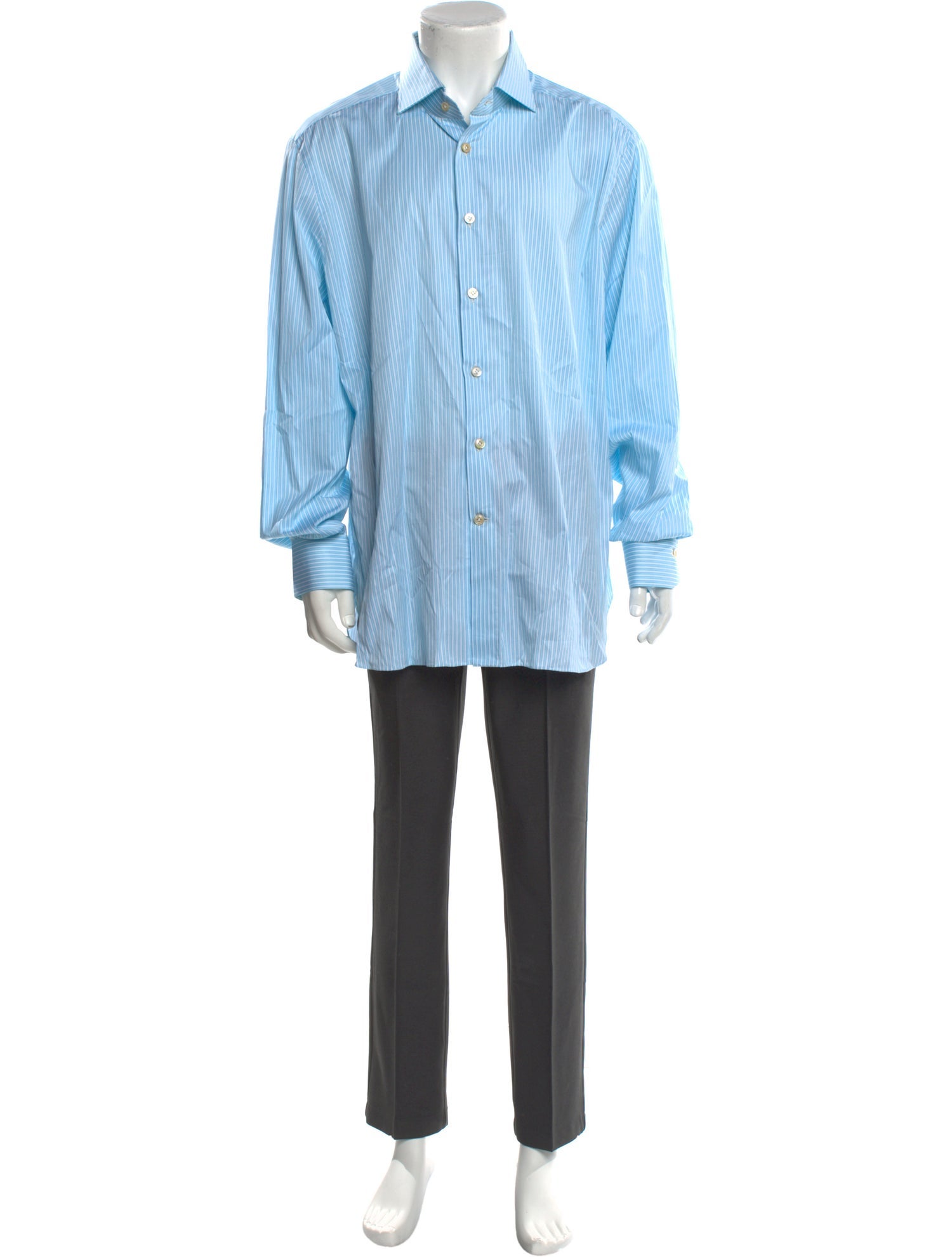 Kiton Striped Long Sleeve Dress Shirt