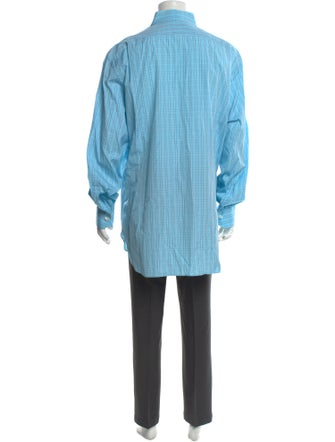 Kiton Plaid Print Long Sleeve Dress Shirt