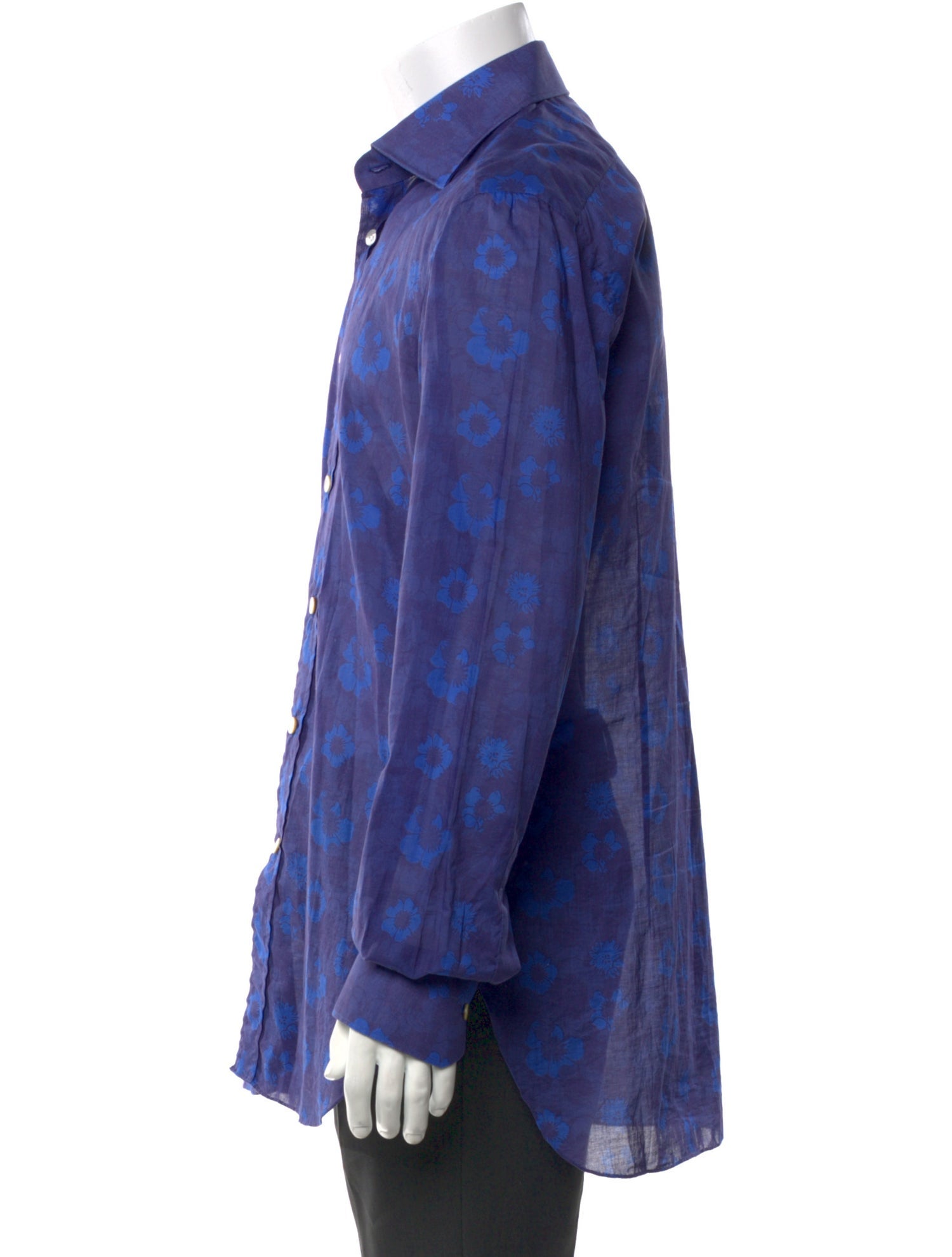 Kiton Tie-Dye Print Long Sleeve Dress Shirt