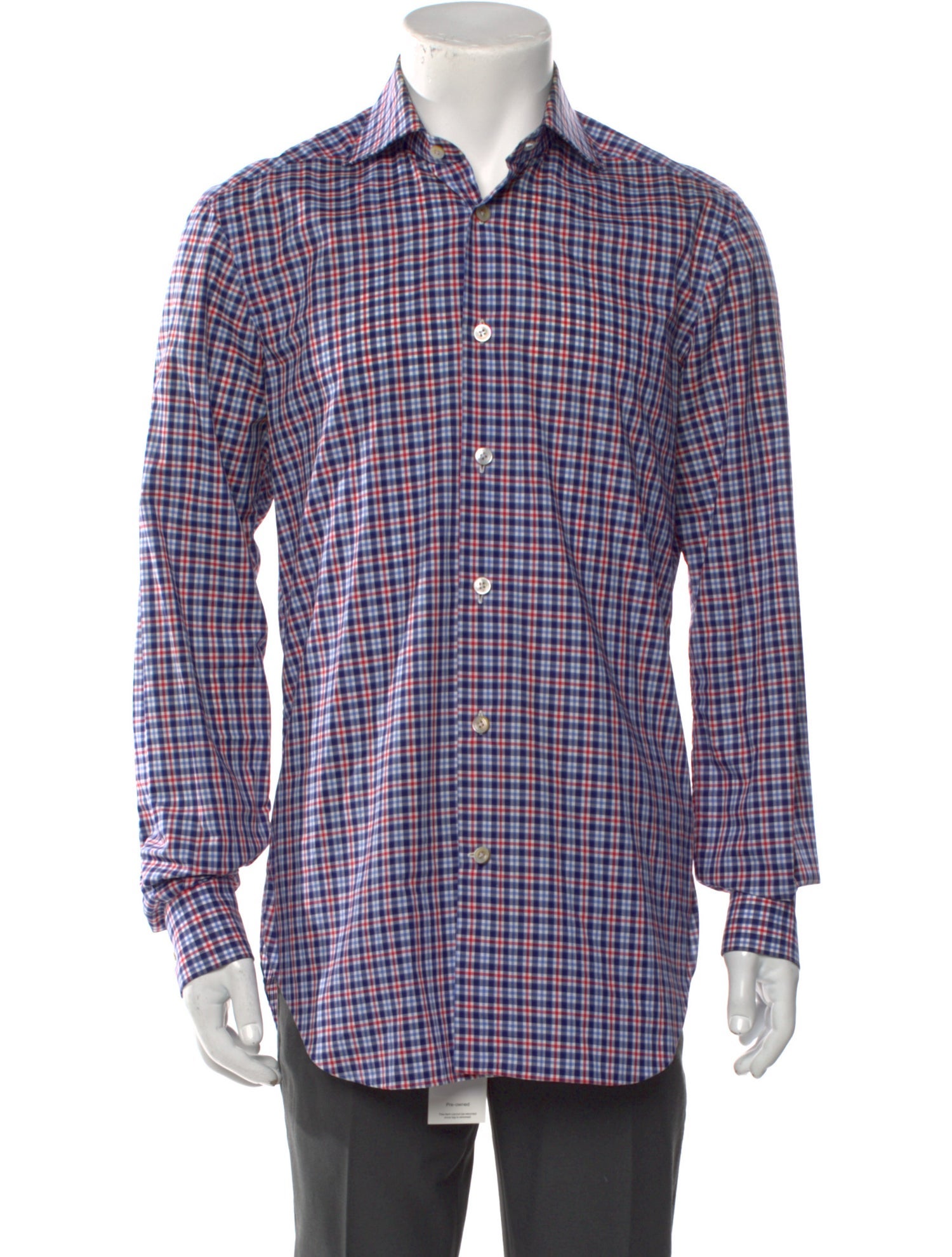 Kiton Plaid Print Long Sleeve Shirt