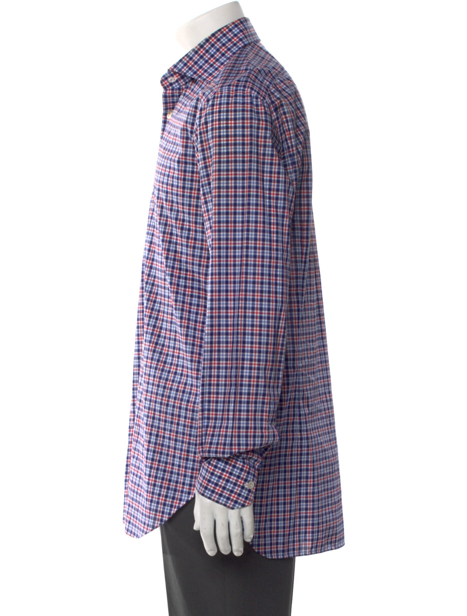 Kiton Plaid Print Long Sleeve Shirt