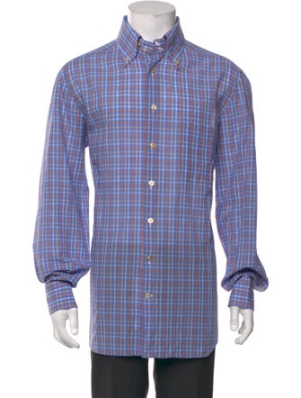 Kiton Plaid Print Long Sleeve Shirt