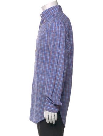 Kiton Plaid Print Long Sleeve Shirt