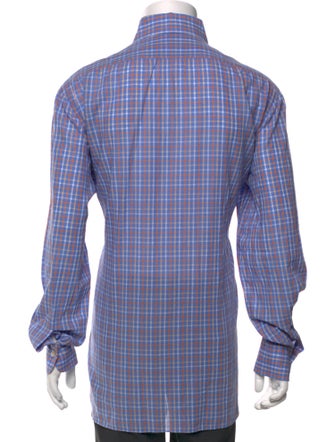 Kiton Plaid Print Long Sleeve Shirt