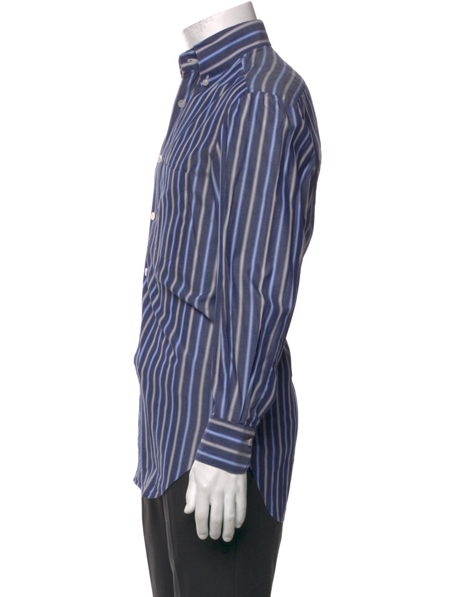 Kiton Striped Long Sleeve Dress Shirt
