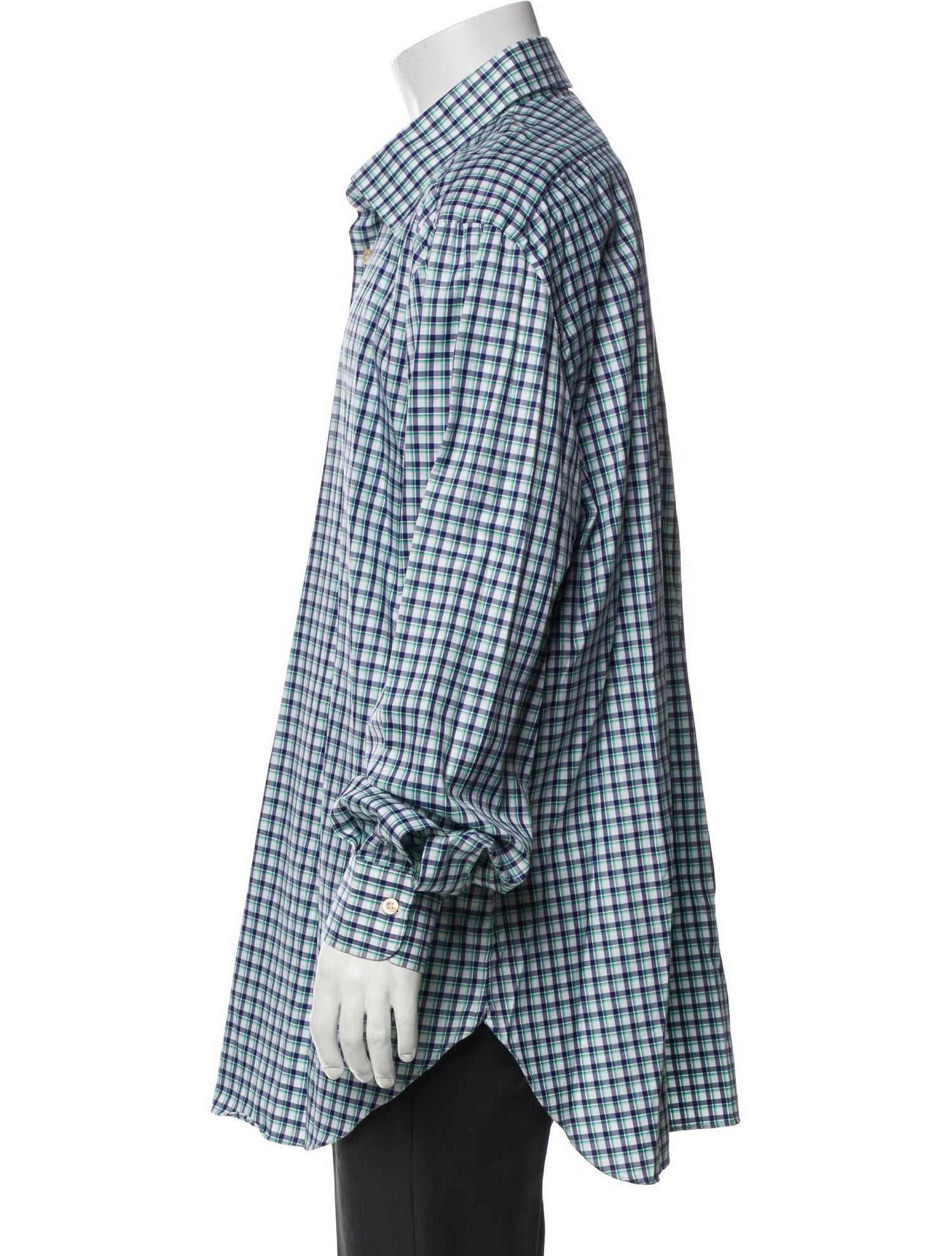 Kiton Plaid Print Long Sleeve Dress Shirt