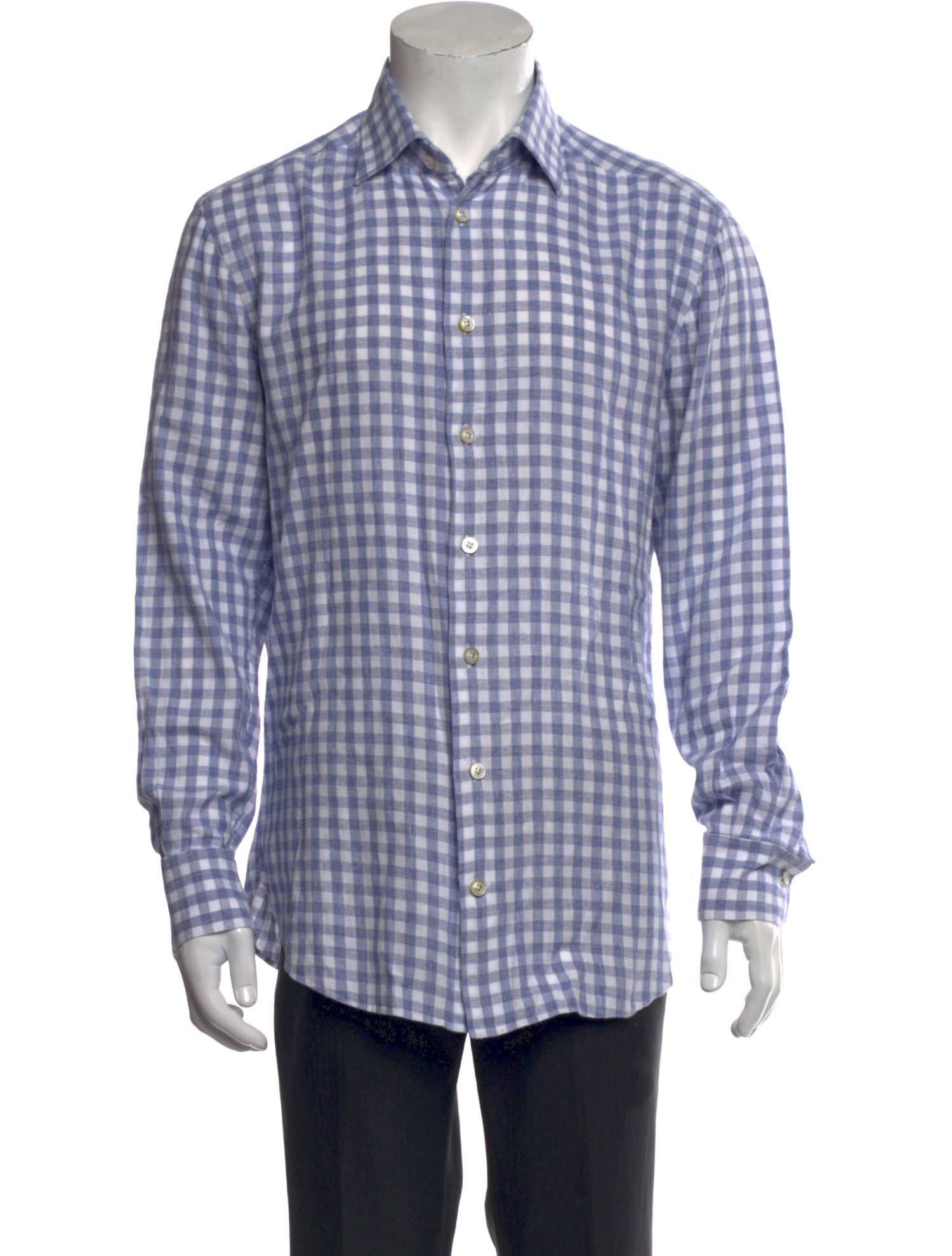 Kiton Plaid Print Long Sleeve Shirt