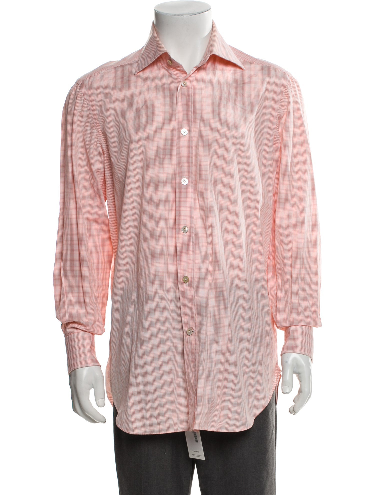 Kiton Plaid Print Long Sleeve Dress Shirt