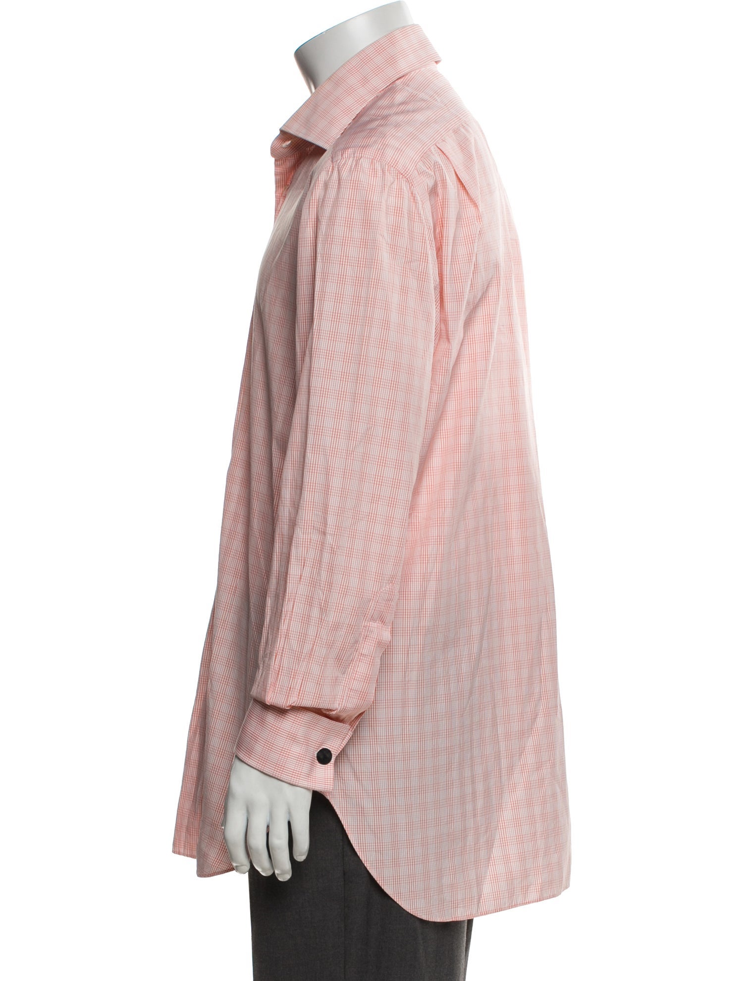 Kiton Plaid Print Long Sleeve Dress Shirt