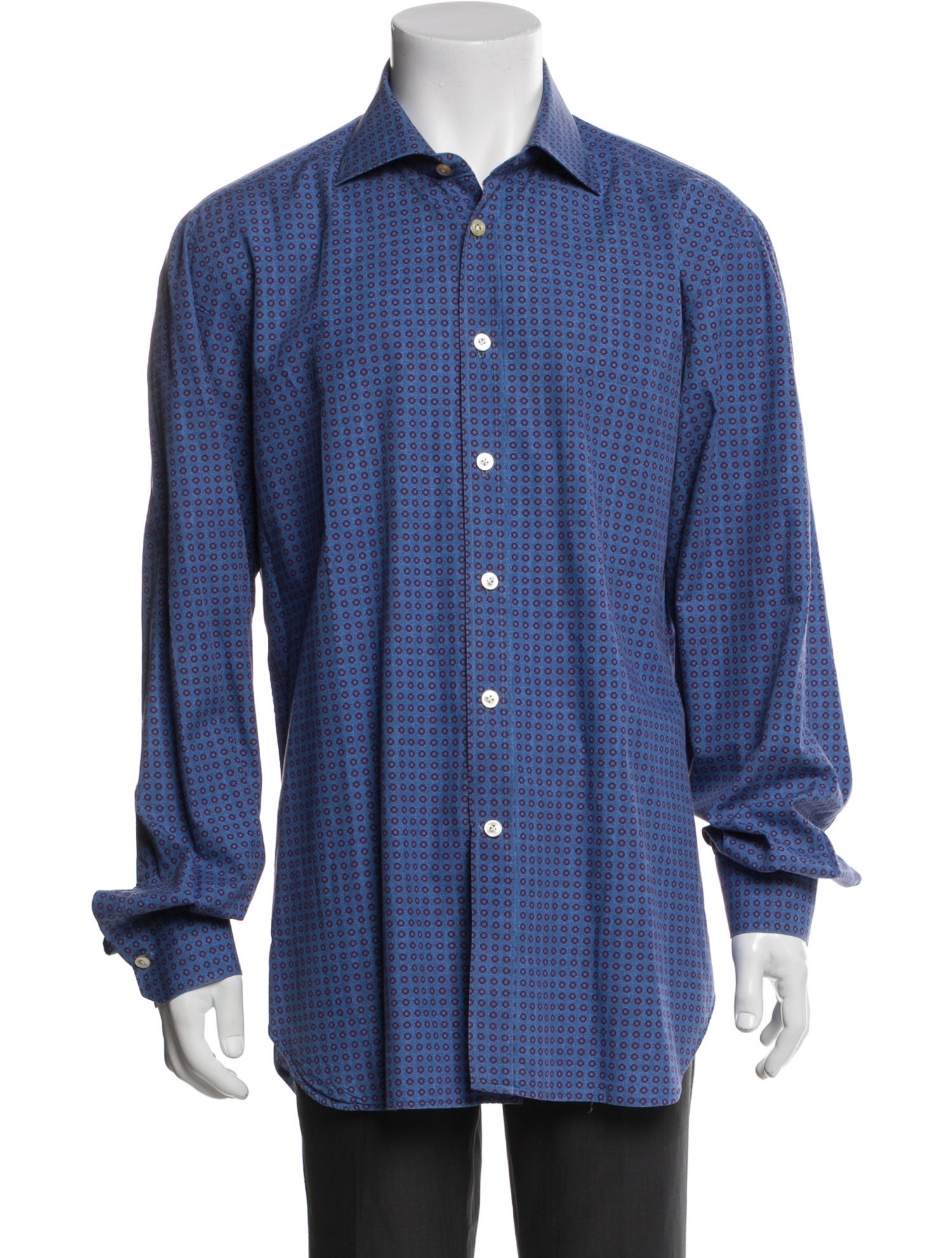 Kiton Vintage Polka Dot Print Shirt