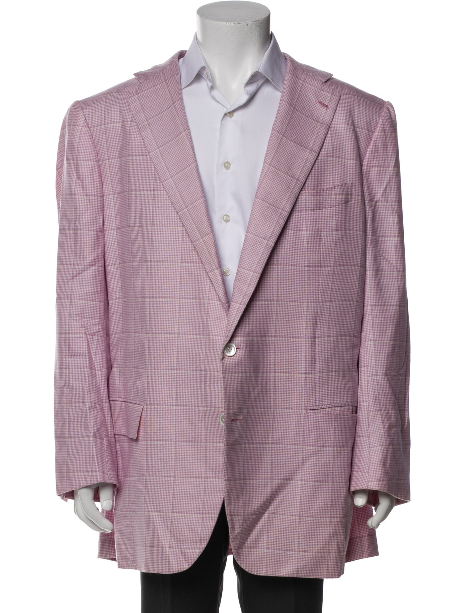 Kiton Wool Plaid Print Blazer