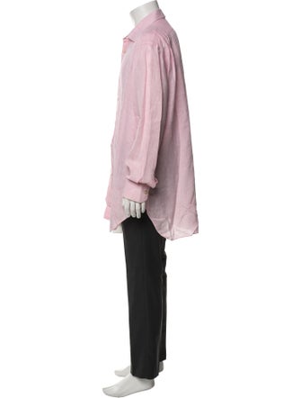 Kiton Linen Long Sleeve Dress Shirt