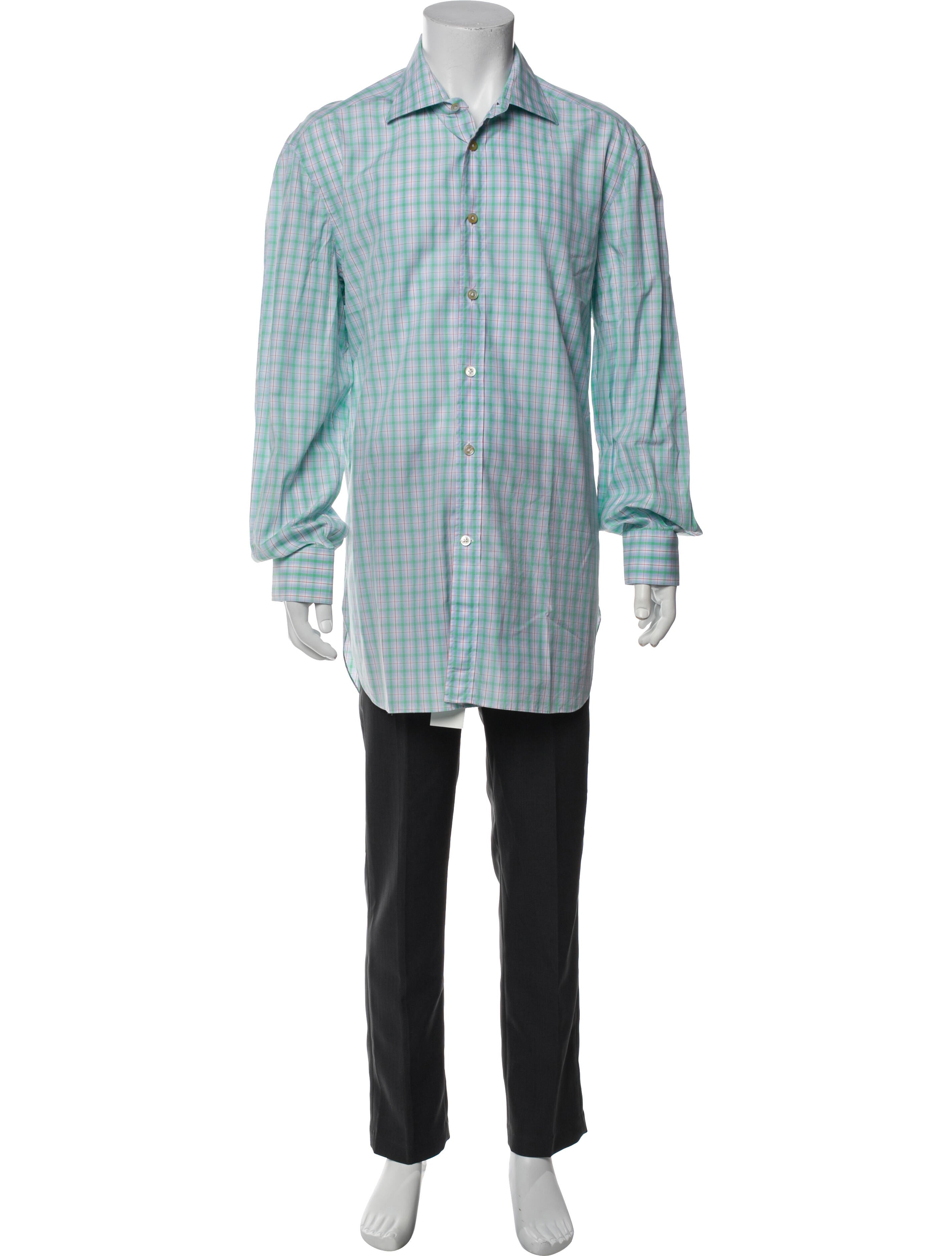 Kiton Plaid Print Long Sleeve Shirt
