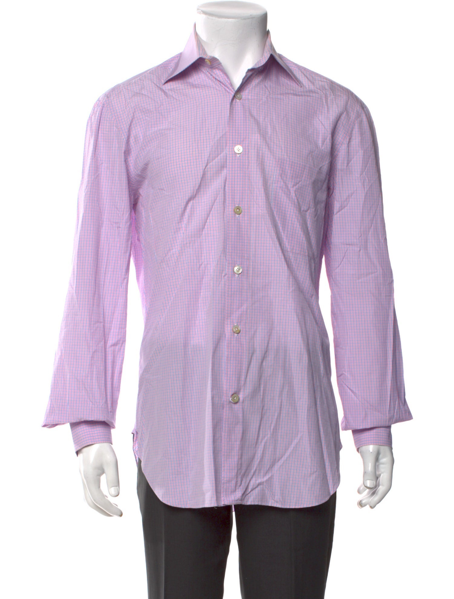 Kiton Plaid Print Long Sleeve Shirt