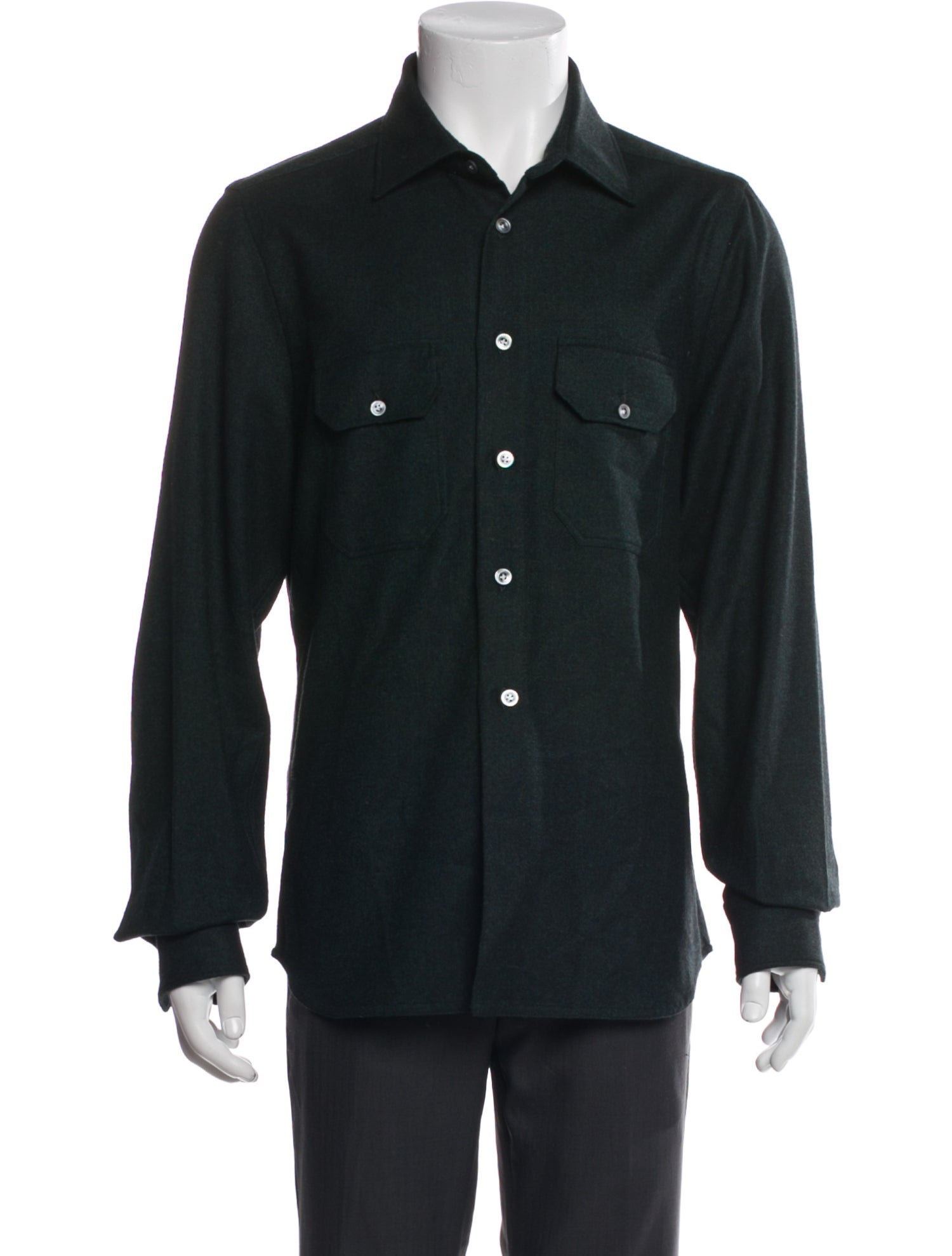 Kiton Wool Long Sleeve Shirt