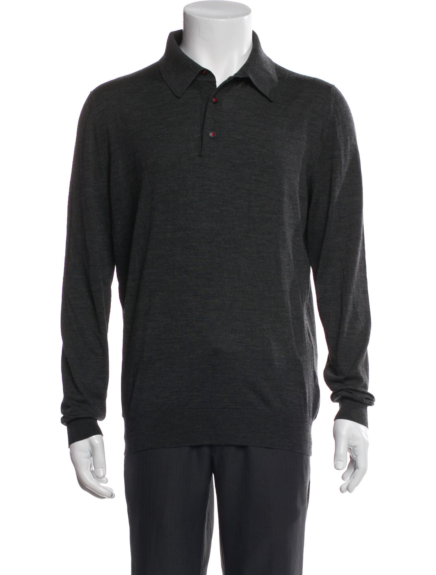 Kiton Wool Collar Polo Sweater