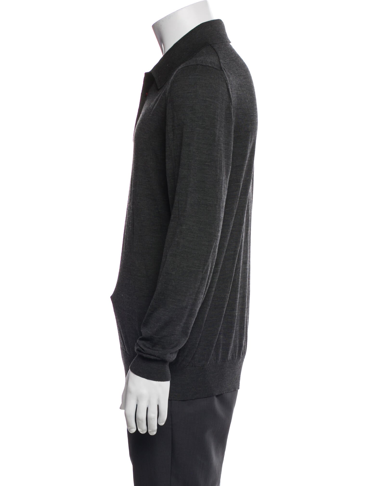 Kiton Wool Collar Polo Sweater