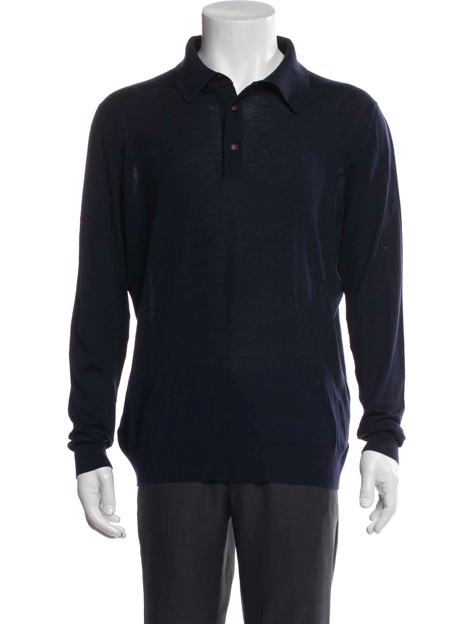 Kiton Wool Collar Polo Sweater